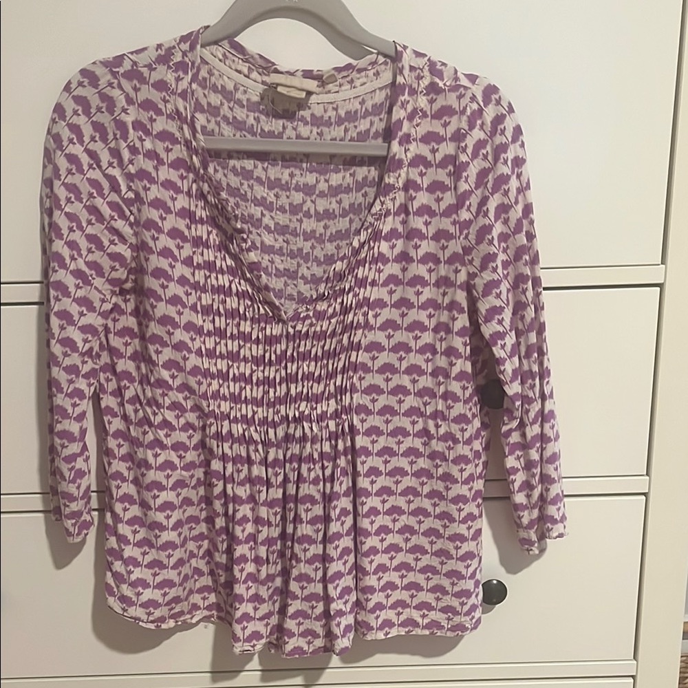 Purple Patterned Women's Top